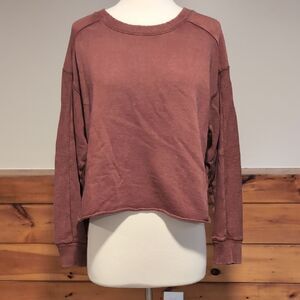 Aerie Pink Relaxed Long Sleeve Sweatshirt